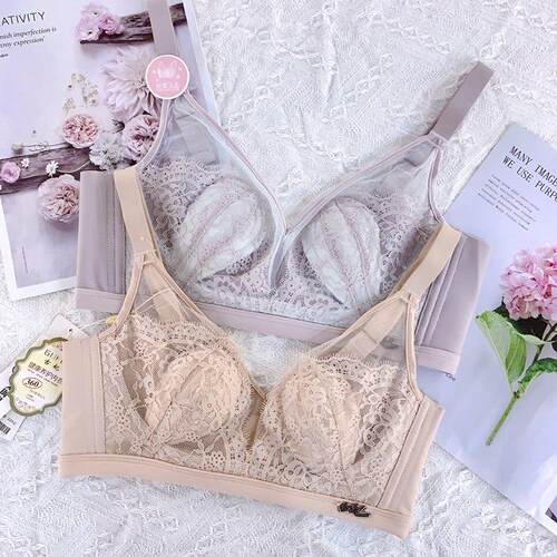 古妃9200夏季超薄无钢圈水晶杯美背内衣女小胸聚拢大胸显小文胸罩