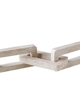 简约大理石几锁扣桌面装饰样代板间电视QWE柜茶酒店现软装洞石摆