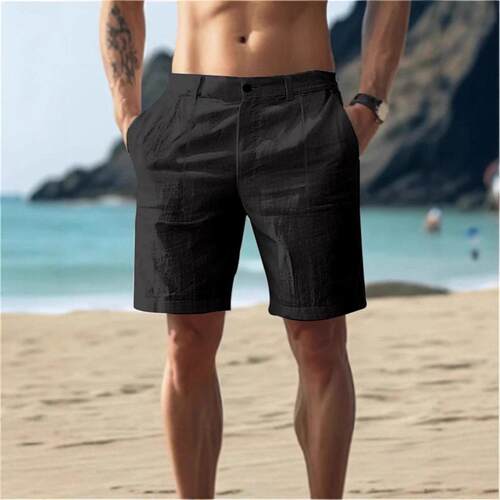 Men's Casual Dress Shorts - Elastic Waist Straight Leg
