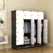 衣柜简易加布衣柜加粗厚全衣柜钢衣架组装 单双人收布艺纳挂柜简约