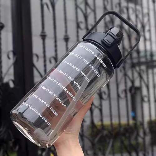 明星同款水杯2000ml大容量运动水壶耐高温带刻度女夏季吨吨桶
