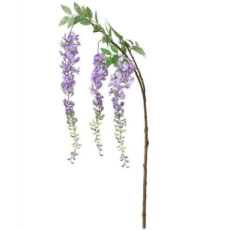 婚庆吊顶装饰藤条豆花豆瓣花仿真紫藤花酒店装饰大支紫藤花