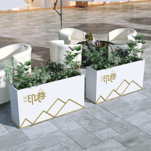 户外不锈钢坐凳花箱组合外摆商业街饮品店装饰阳台种花槽花坛隔断