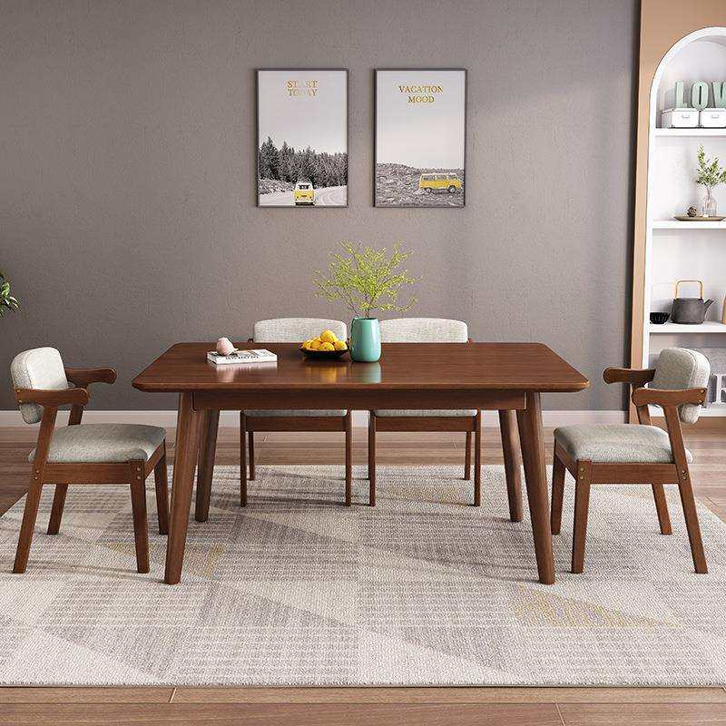实木餐桌椅组合北欧小户型现代简约家用租房长方形简易吃饭桌子
