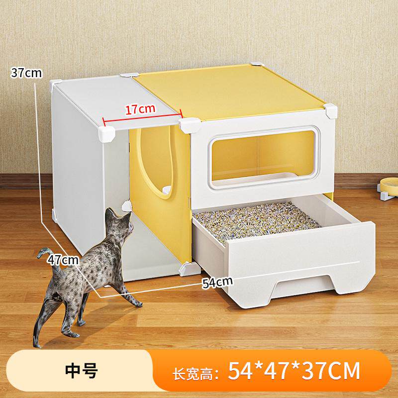 超走廊式外大号盆用品猫猫厕所防屎溅全封闭猫猫咪盆抽屉式砂