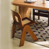 ins北欧中古C椅轻奢藤编设计师家用餐椅异形创意休闲梳妆化妆椅子