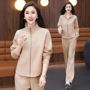 妈妈大春新装外套款牌中老年女春秋品休88570409闲运动套装洋气码
