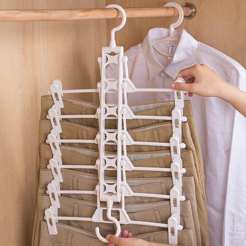 折叠裤架多功能无痕裤子衣服晾衣架家用魔术裤夹衣柜收纳衣架衣撑