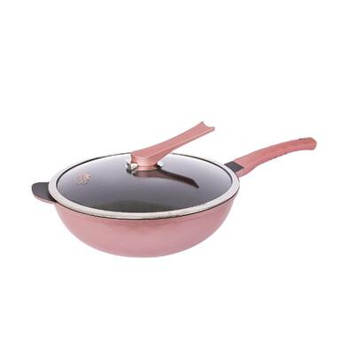 高档韩饭国黄金麦石不粘锅32cm大烟炒锅无涂层炒菜锅无电磁加炉燃