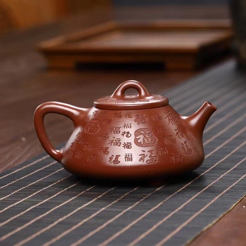 宜石兴紫砂壶产地龙血砂泡子冶百福瓢A20茶壶茶具制款货