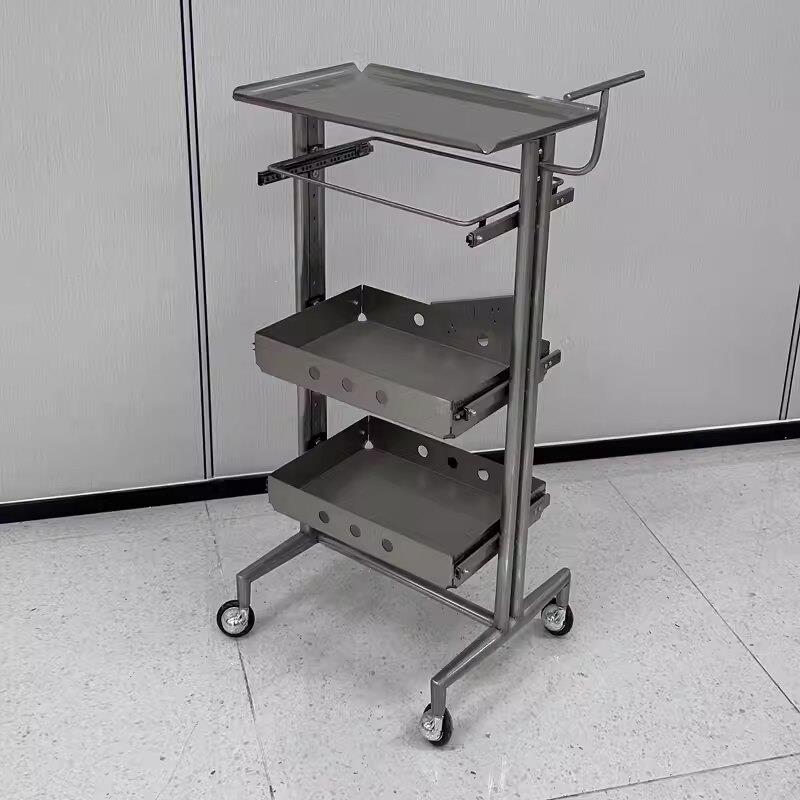 新款不锈钢美容美发店杠车发廊小推车工具理髲剪发折叠专用烫染车