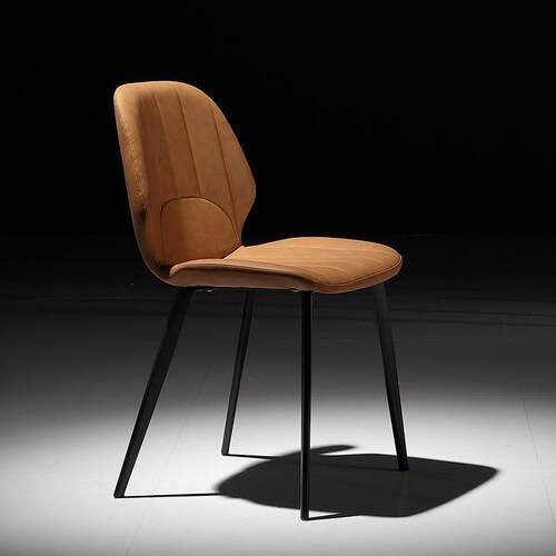 北欧轻奢餐椅复古工业风靠背椅设计师皮椅LOFT餐厅咖啡厅铁艺椅子