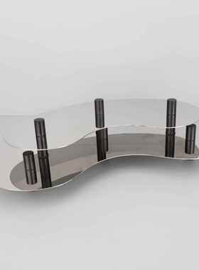 现代简约创意不锈钢托盘桌面软装饰品客厅茶几玄关办公室家居摆件