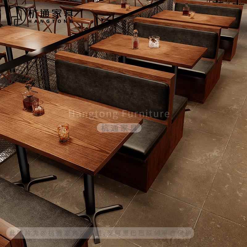 工业风复古小酒馆卡座沙发咖啡厅清吧定制卡座西餐厅主题餐厅卡座