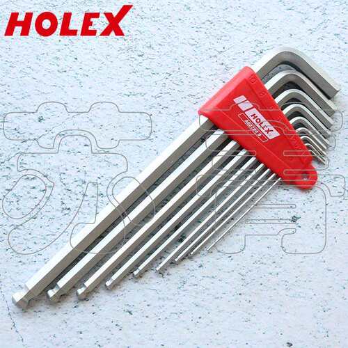 德国霍夫曼HOLEX 加长球头内六角扳手 9件套装 1.5-10mm 公制
