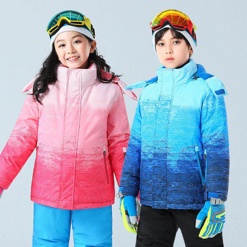 儿童滑雪服套装童女童冲锋衣加厚防风防水保暖滑雪衣裤外套