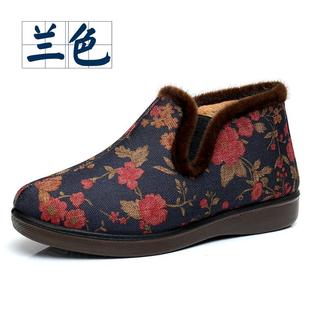 高档老北京冬季用丝鞋绒鞋，中老年妈女棉，防妈滑增厚奶奶软底