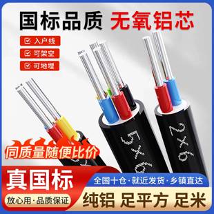 国标2芯3芯4芯5铝芯电线4 6 10 16 25平方三相四线地埋铝芯电缆线