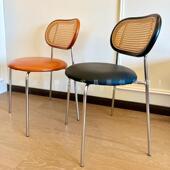 复古藤奢ZD361店编餐椅家用轻式 中古网红民宿小吃店餐厅靠背椅美