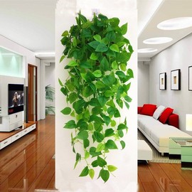 餐厅墙面绿萝藤装饰品壁挂，仿真植物吊篮奶，茶铺墙壁上遮挡瑕疵挂件