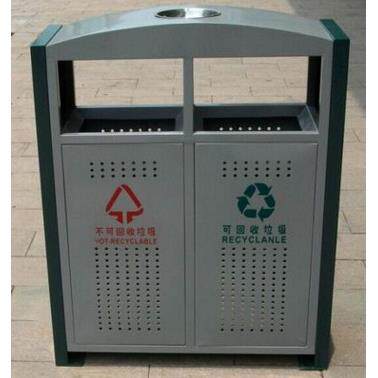 户外垃圾桶双桶 冲孔垃圾桶 小区公园环卫分类大号垃圾桶双桶