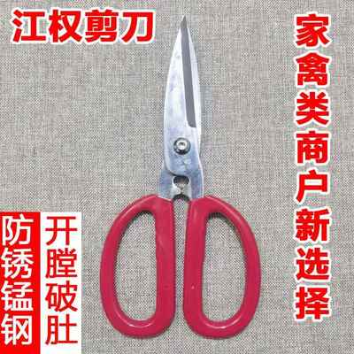 江权杀鸡鸭鹅专用剪刀杀鱼剪刀剪骨头厨房大号强力大剪刀锰钢防锈