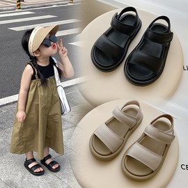 女童凉鞋2024夏季儿童，韩版罗马鞋，真皮男童宝宝软底露趾沙滩鞋