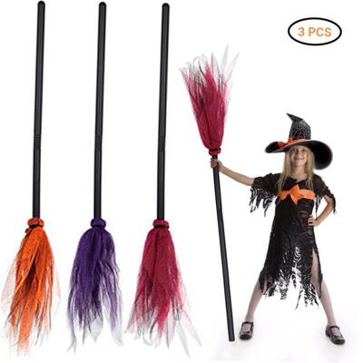 For Halloween Witch Broom Plastic Broom Props for Costume