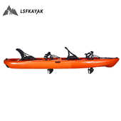 滚塑皮划艇塑料脚踏船双人脚踏船脚踏艇 钓鱼船平台舟 脚踏路亚艇