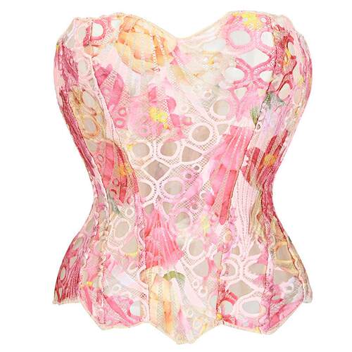 NEW Women's Random Pattern Lace Up Shapewear Tube Top