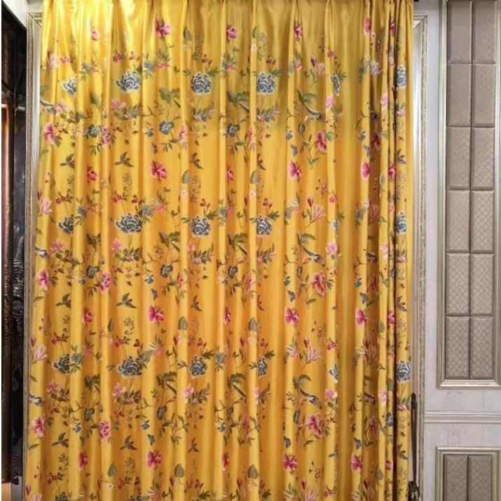 新中式古典重工刺绣花鸟窗帘窗纱 古风古装服装面料 别墅高档窗帘,居家布艺,成品窗帘,淘宝优惠券,粉丝福利购,淘宝优惠卷