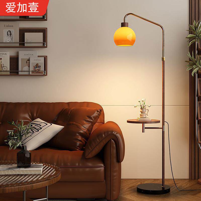 法式中古风落地灯客厅沙发边几高级感茶几灯美式复古卧室床头台灯