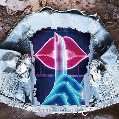 Fluorescent Lips Denim Jacket Western Denim Womens Loose
