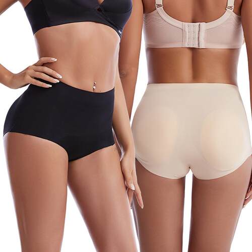 Body shaping and slimming compression pants, fake buttocks