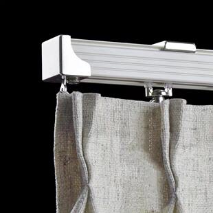 静音窗帘轨道卷帘门窗帘配件铝合金直轨导轨滑轨开轨隐藏轨顶部安