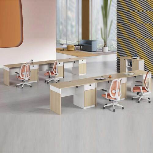 E0级办公桌职员桌简约现代单人位屏风工位办公家具带储物柜单人桌