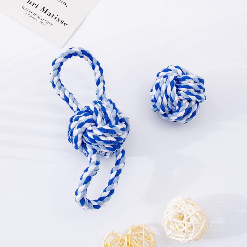 洁牙宠物棉绳磨牙耐咬编织狗玩具狗狗绳结宠物互动玩具定 制