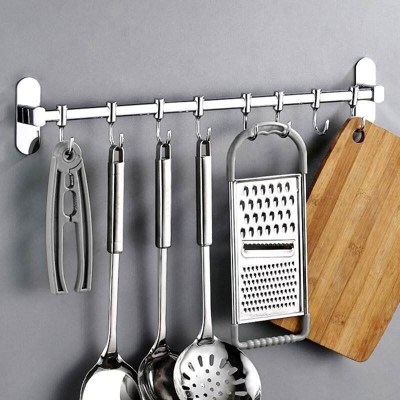 Stainless steel puh-free hook kitchen wall hanging rod w