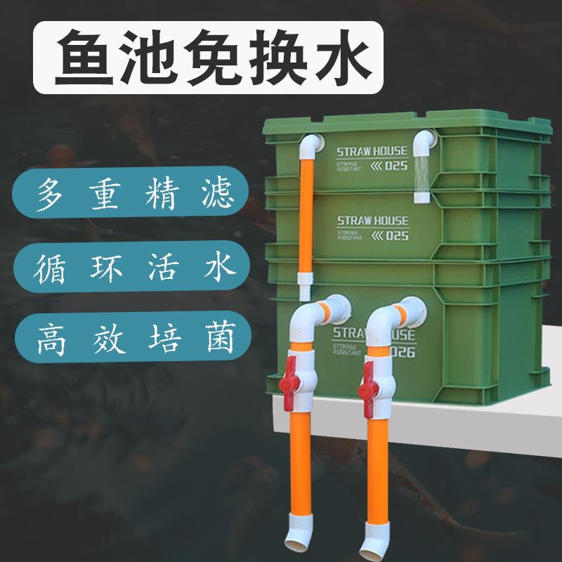 鱼池过滤器水循环系统鱼缸上置滴流盒过滤盒水池过滤箱周转箱上滤