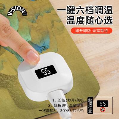 国风书画加热鼠标垫超大发热暖桌垫办公室垫子桌面电脑键盘电热板