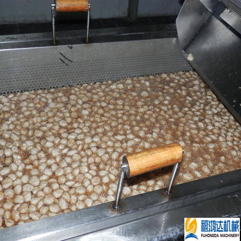 金针菇杏鲍菇油炸机推荐厂家牙签肉油炸锅自动出料丸子油炸设备