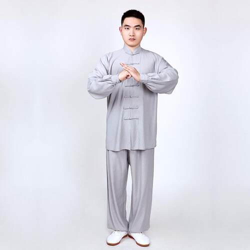 高档绸女2024新款夏亚麻太极拳宏情棉装棉麻薄款高档武术练季功太