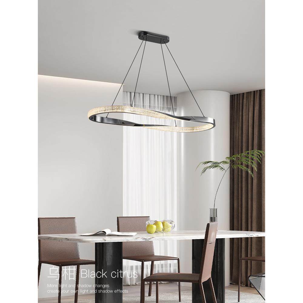餐厅吊灯现代简约轻奢2023新款铝材北欧大气led智能家用饭厅吊灯
