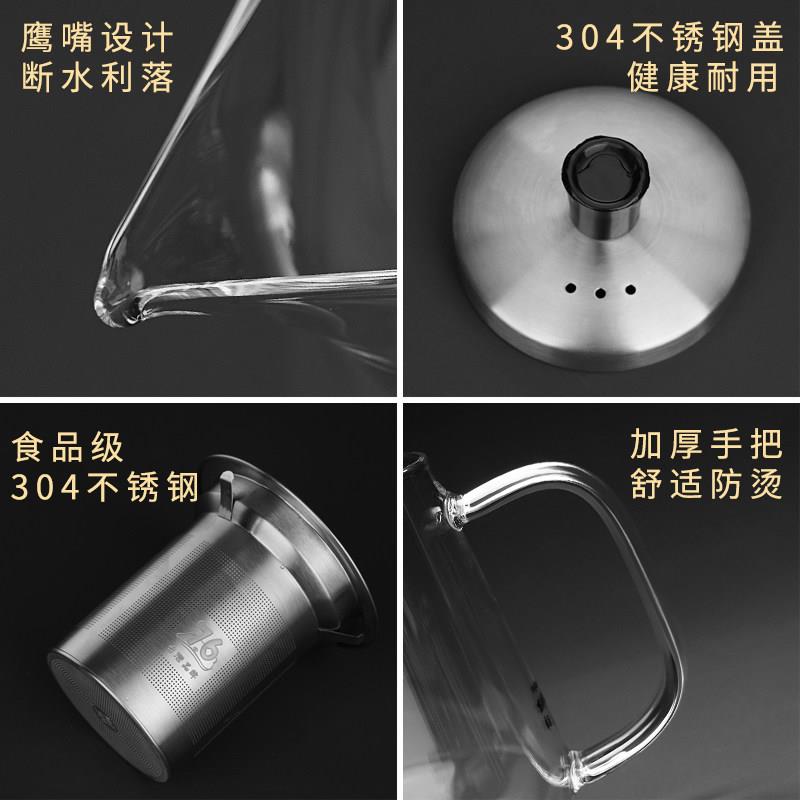 台湾76泡茶壶茶水分离飘逸杯办公室玻璃过滤简易茶壶冲茶茶具套装