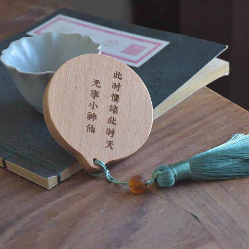 复古便携迷你实木古风简约创意可订刻新品木质小镜子随身化妆镜女