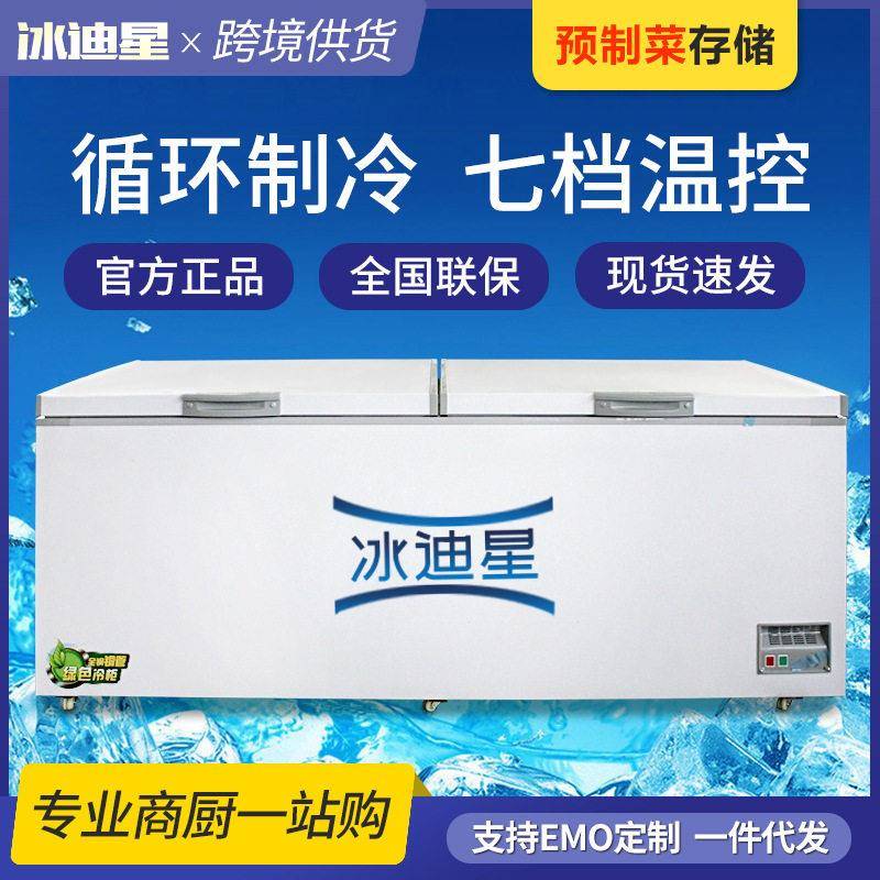 商用卧式冷柜全冷冻铜管冰柜商用家用温保鲜卧式