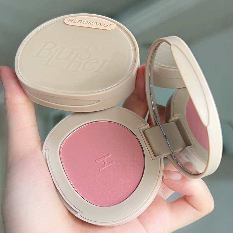HERORANGE小甜心花颜雾彩腮红 自然裸妆收缩膨胀色哑光单色腮红盘