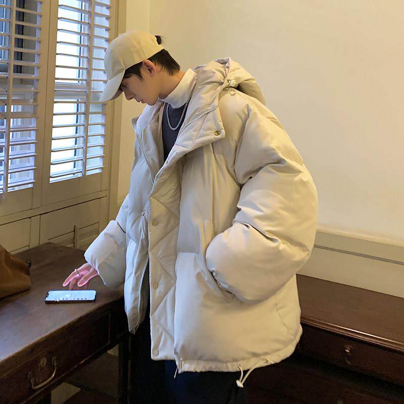 连帽棉服男潮牌冬季2025新款加厚美式潮流宽松面包服外套保暖棉袄