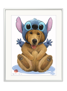 国潮艺术家 清猫绘《萌宠史迪仔》限量版画餐厅玄关客厅挂画