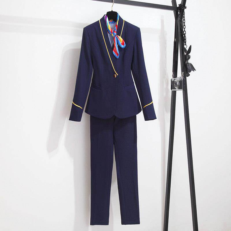 空姐职业装女工作服职业套装气质时尚洋气酒店前台高端制服套裙